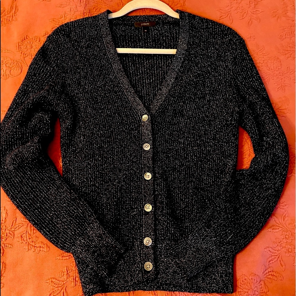 J. Crew Black Metallic Cardigan
